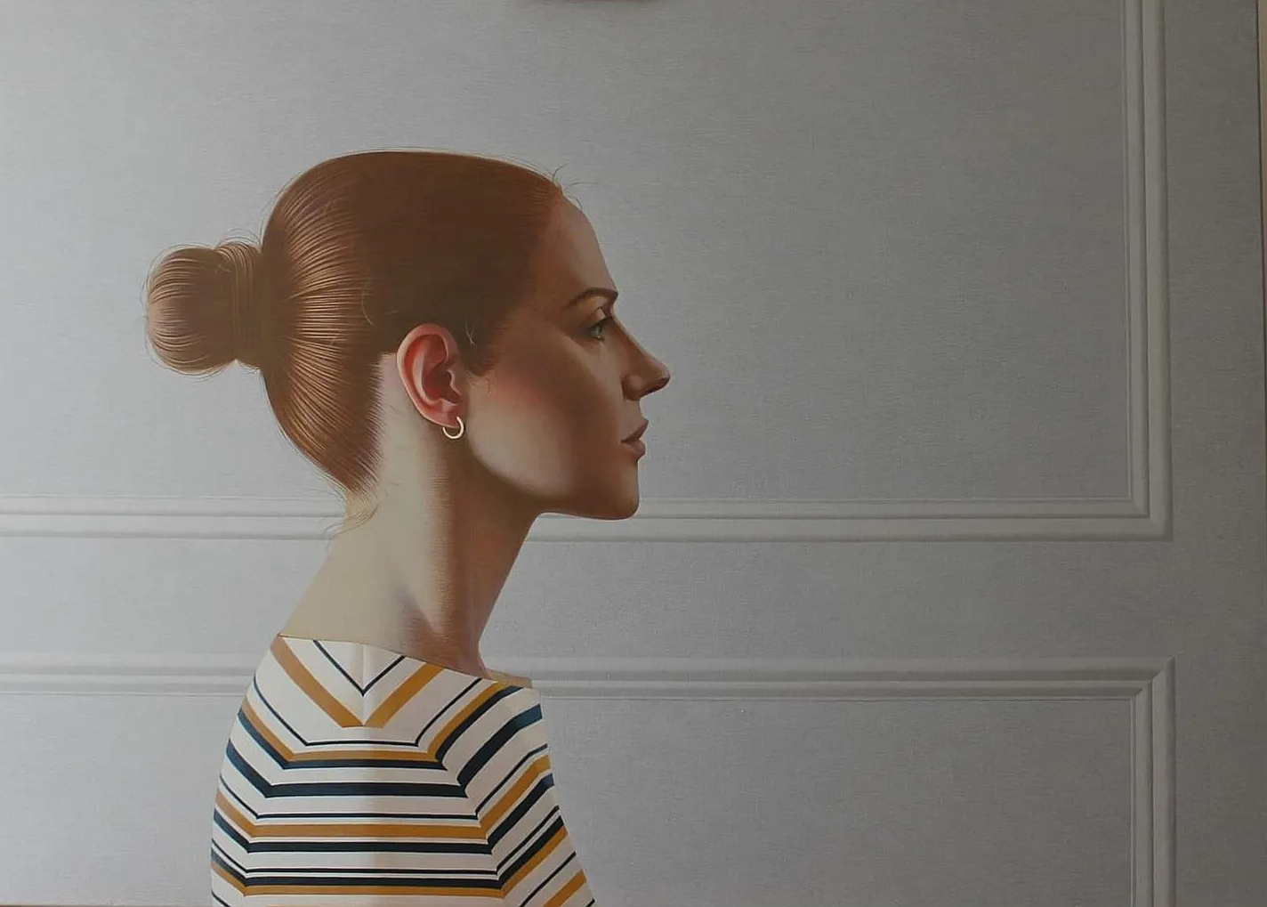 Image of "Автопортрет в білій кімнаті" by Inna Vodostavska, size: 120x85cm, Painting medium, part of the Portraits series