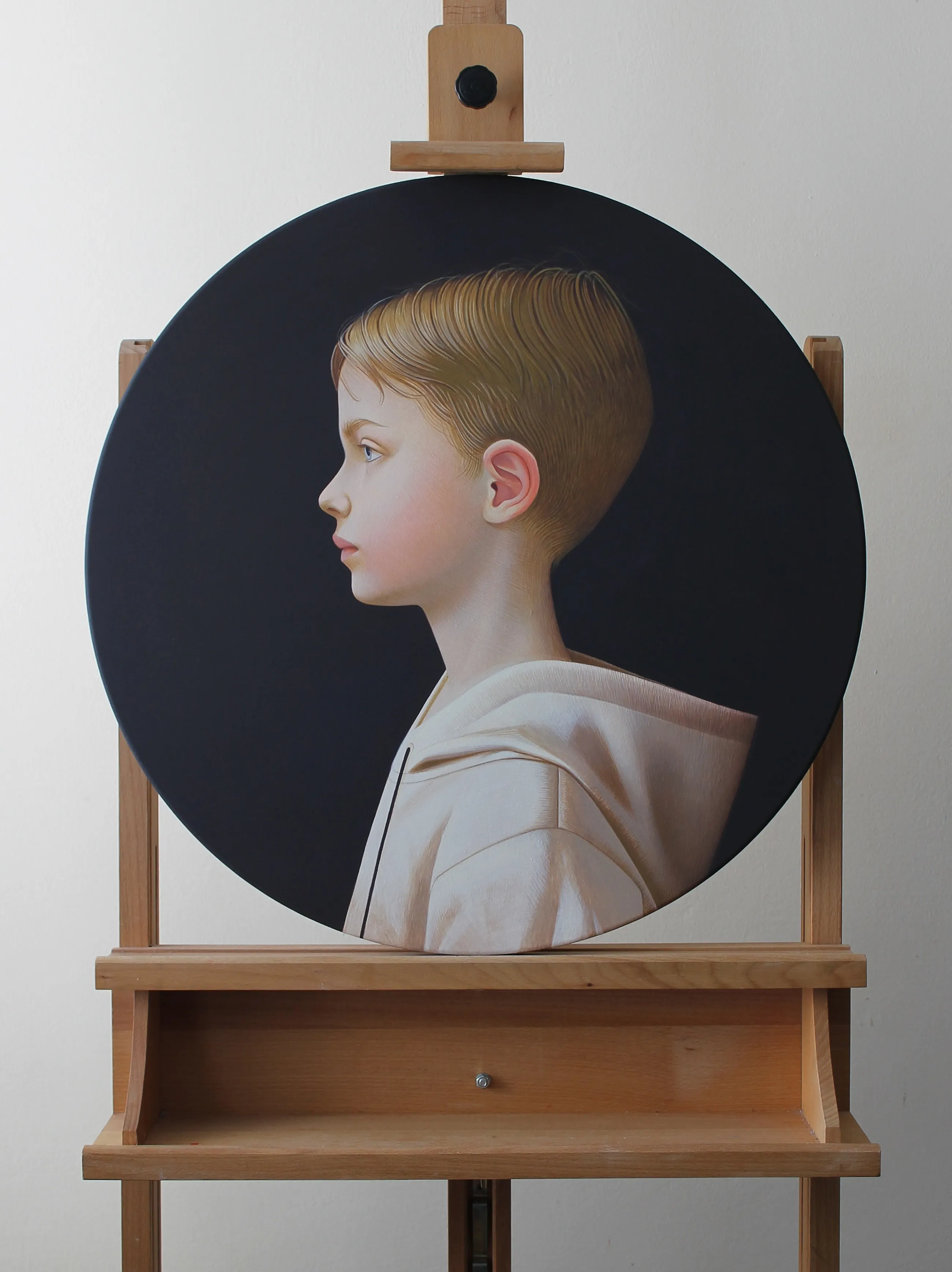 Image of Portrait of Yarema by Inna Vodostavska, size: d-60cm, Painting medium, part of the Portraits series Photo 1 of 3.